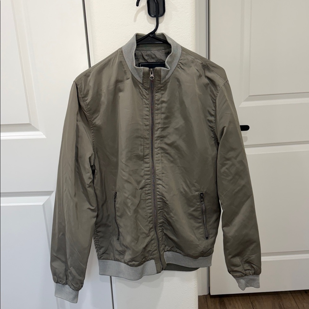 LON NYC Men's Olive Bomber Jacket
